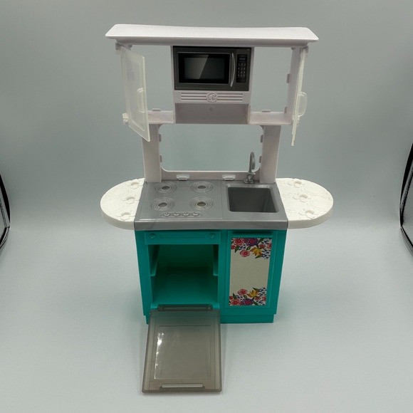 Barbie The Pioneer Woman Kitchen Stove Sink Microwave Cabinets only Playset - Picture 2 of 7